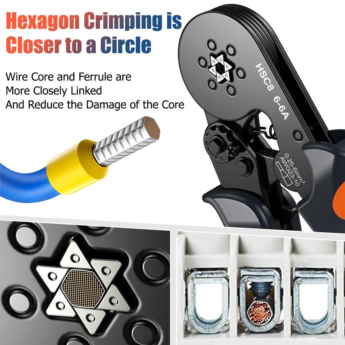Preciva insulated and non-insulated lug crimping for versatile wiring.