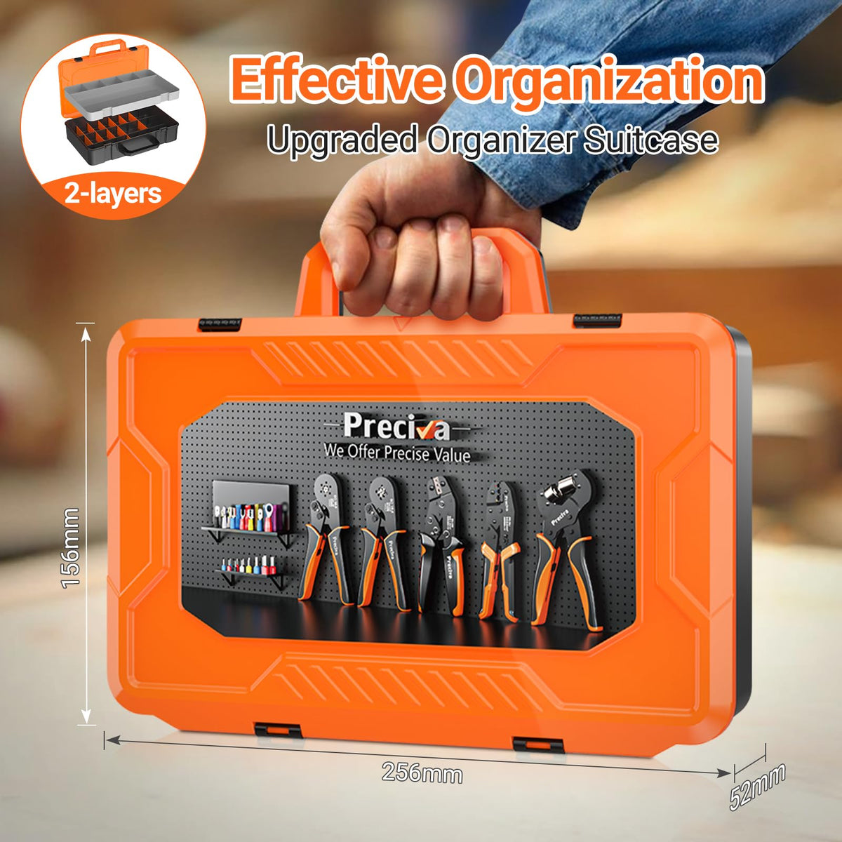 Preciva tool with limit points prevents over-crimping and jams