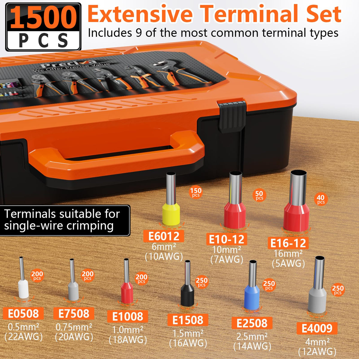 Preciva pressure adjustment dial lets you tailor crimping force for accuracy