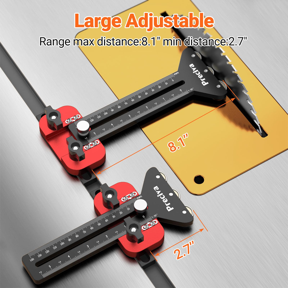 Preciva Thin Rip Jig aluminum alloy construction ensures durability.