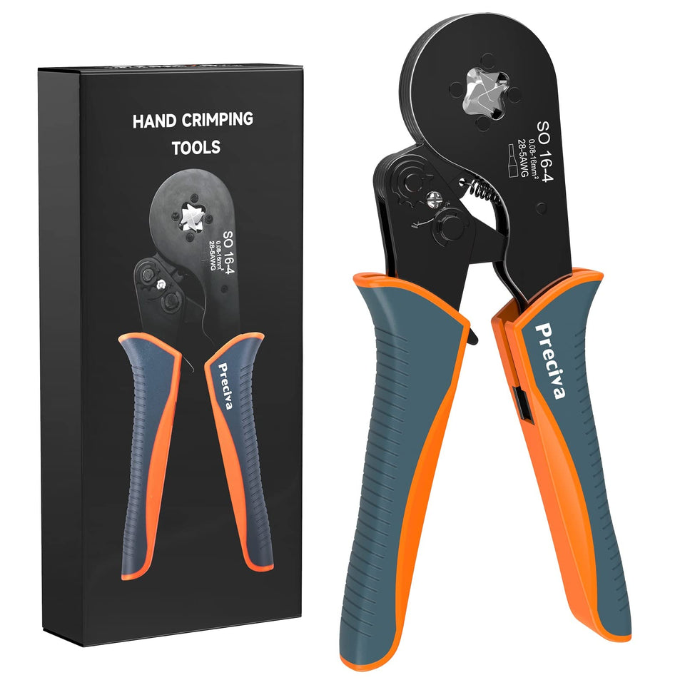 Preciva wire ferrule crimping tool square jaw close-up enables precise crimps.