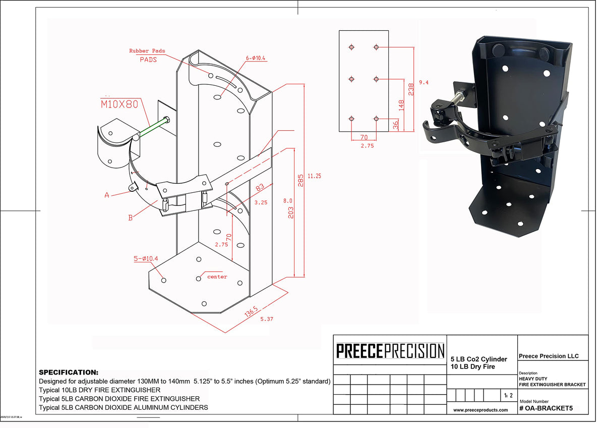 Preece Precision generic Amerex 809 replacement bracket shown