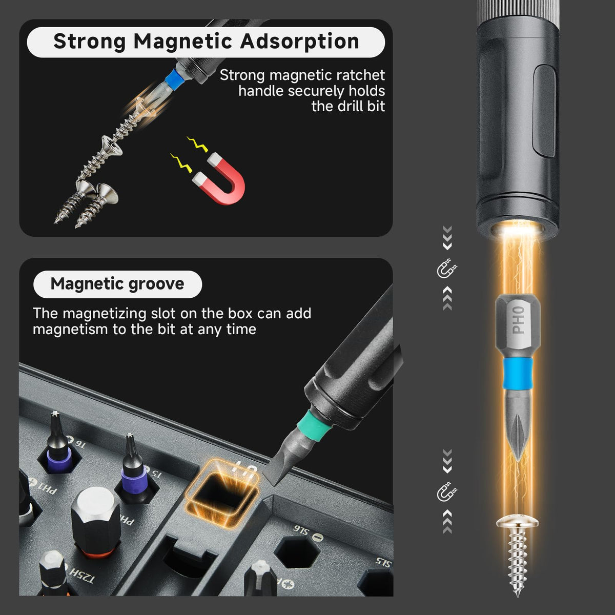 Prekull 6.2-degree ratchet reduces effort during delicate tasks.