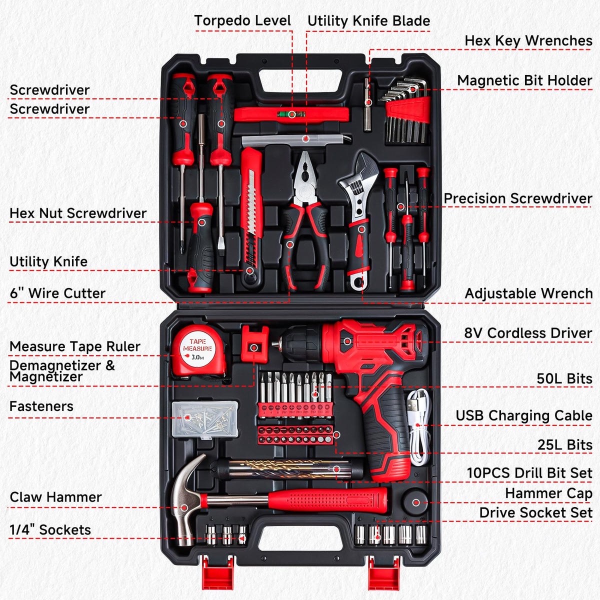 prekull compact durable tool case keeps tools organized