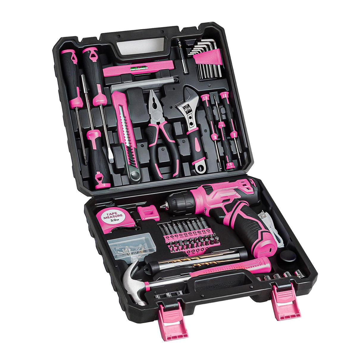 Prekull pink cordless drill 8V with LED light for precise one-handed drilling