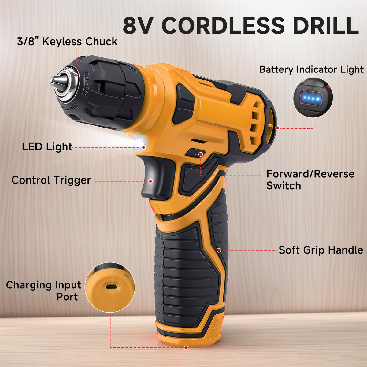 prekull drill features anti-slip ergonomic grip for comfortable use