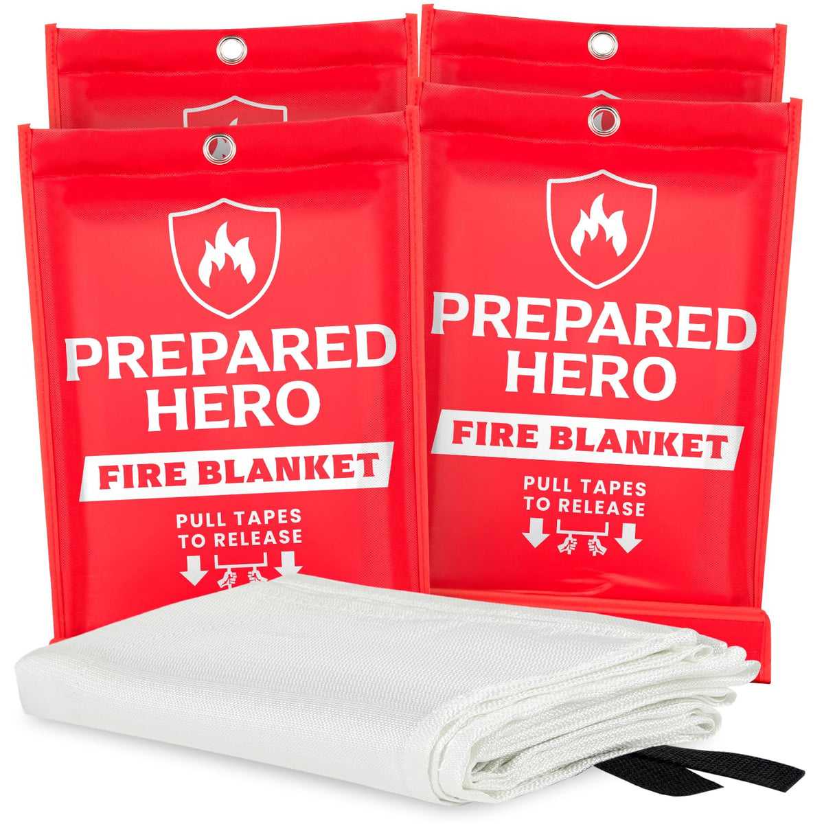Prepared Hero emergency fire blanket in box, ready for quick, mess-free fire suppression.