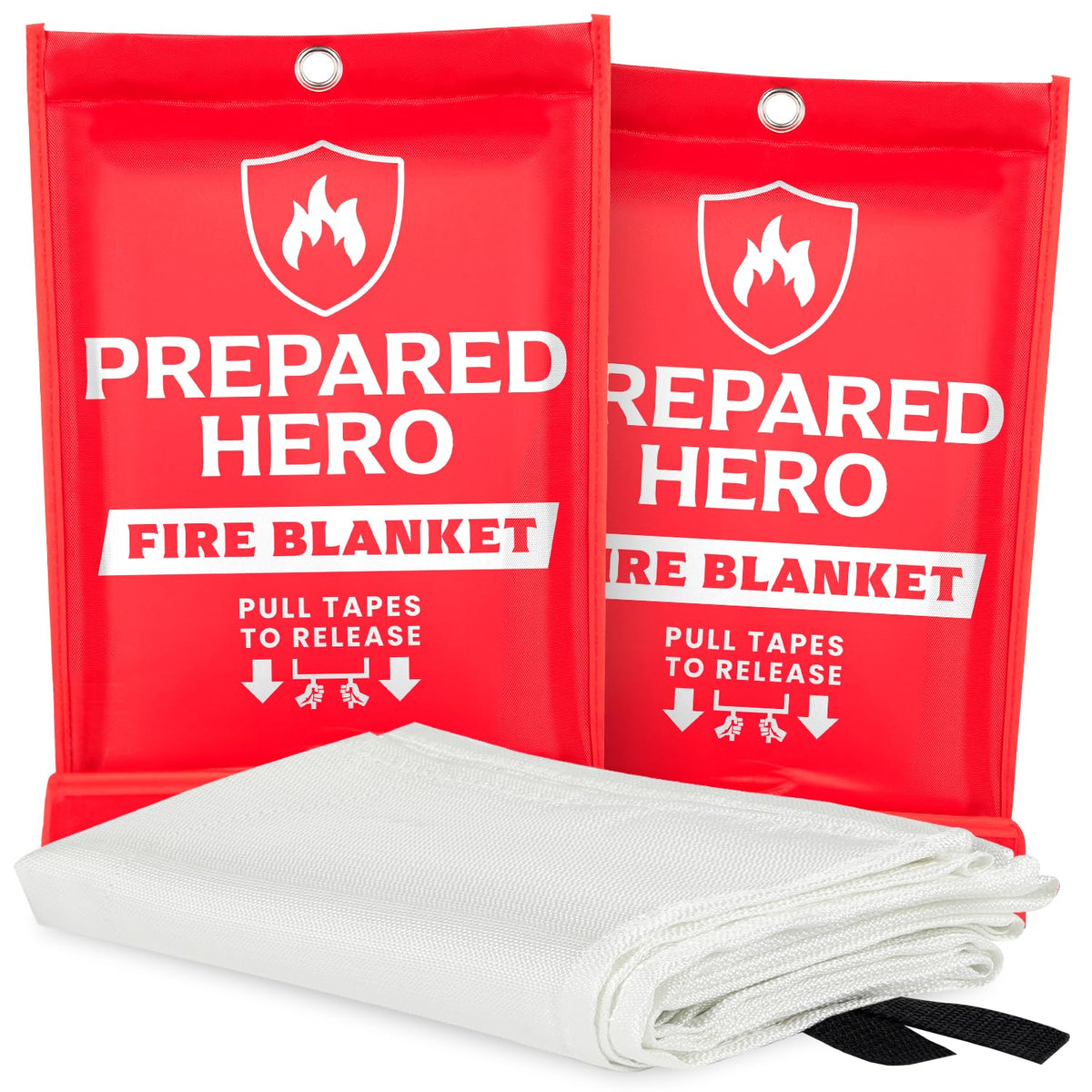 Prepared Hero fire blanket folded and ready for quick kitchen deployment.