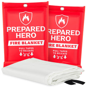 Prepared Hero fire blanket folded and ready for quick kitchen deployment.