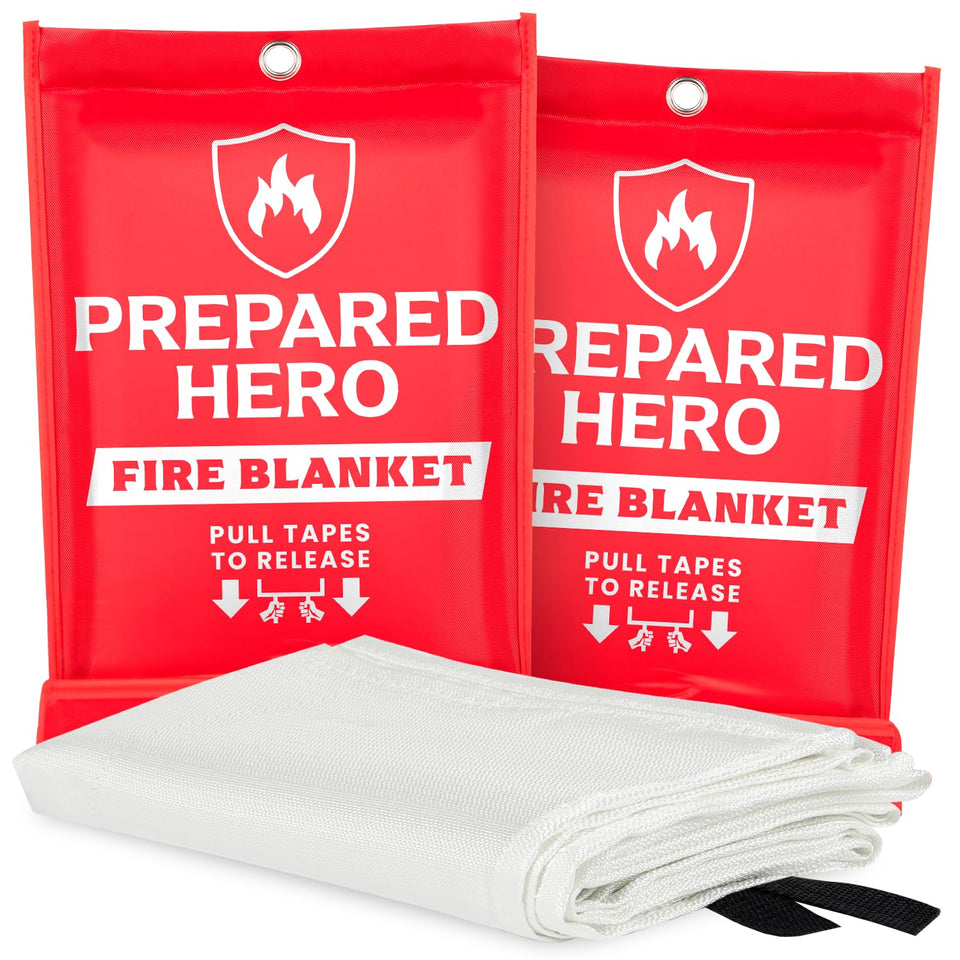 Prepared Hero fire blanket folded and ready for quick kitchen deployment.