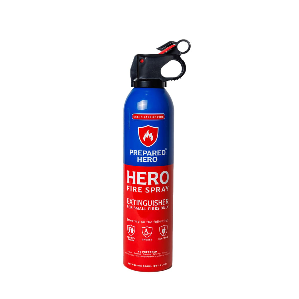 Prepared Hero Fire Spray compact extinguisher for home safety and quick control.