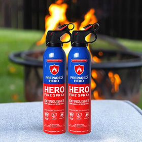 Prepared Hero Fire Spray compact garage safety tool, ready for emergencies