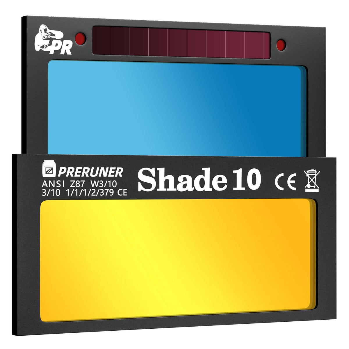preruner core series gold shade 10 lens with gold coating for clearer vision during welding