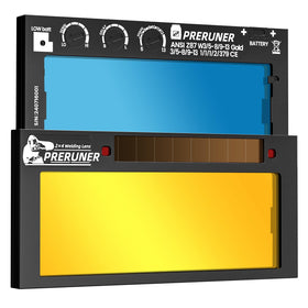 Preruner shade adjustable series with gold coating delivers durable protection for welding tasks.