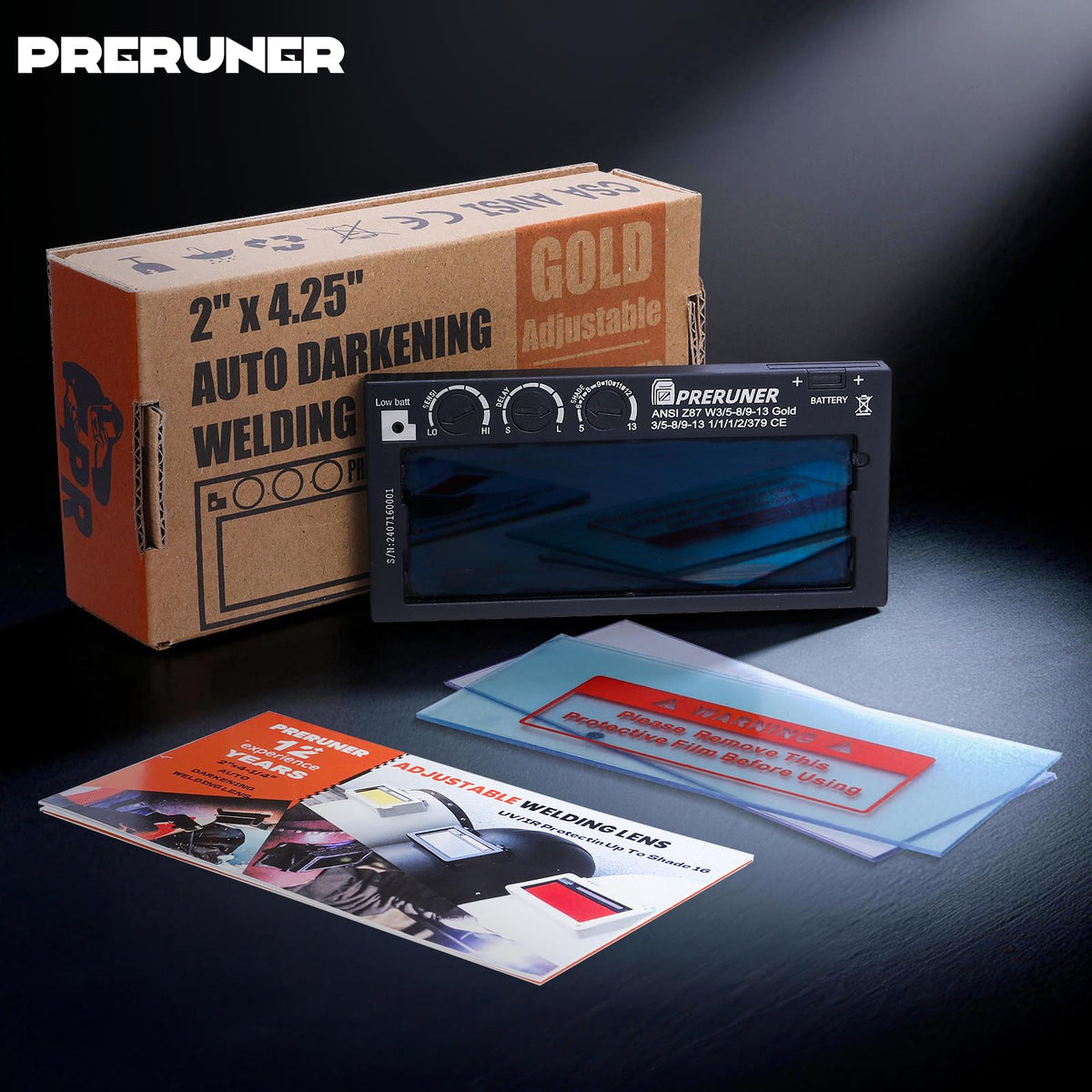 Preruner solar-powered lenses help conserve battery life for long jobs.