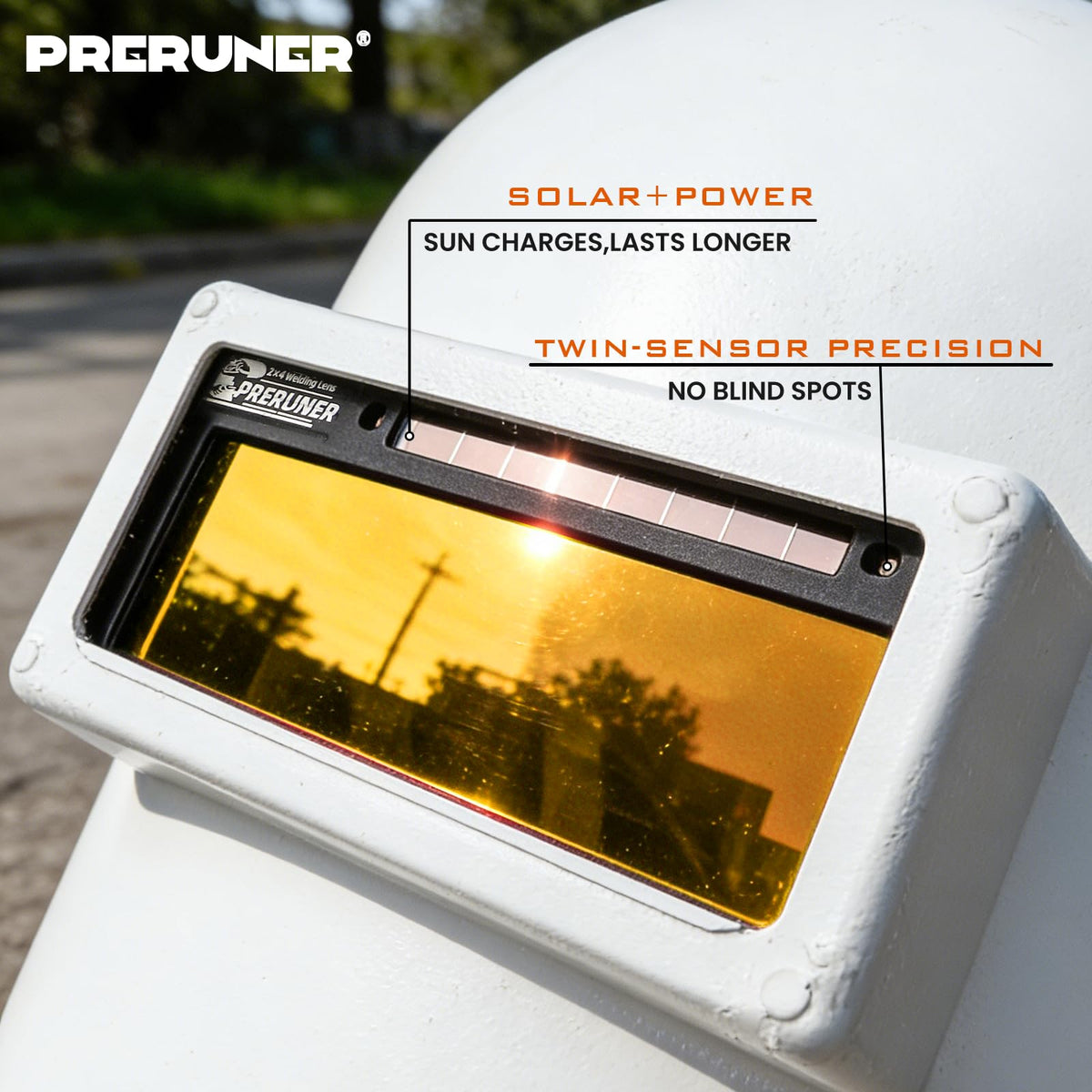 Preruner standard 2x4-25 inch lens fits most helmets for quick upgrades.