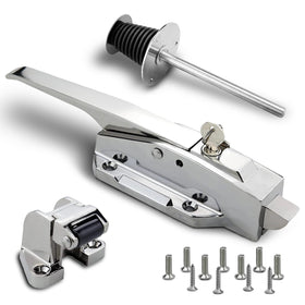 Preruner walk-in cooler door handle in metallic silver showcases durable 304 stainless steel.