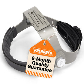 Preruner welding helmet headgear ready for installation with aluminum fasteners.