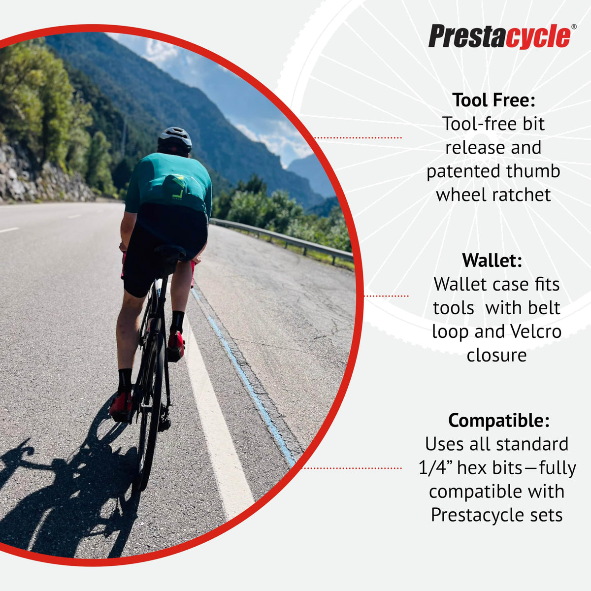 Ultra-portable wallet case by Prestacycle keeping tools organized