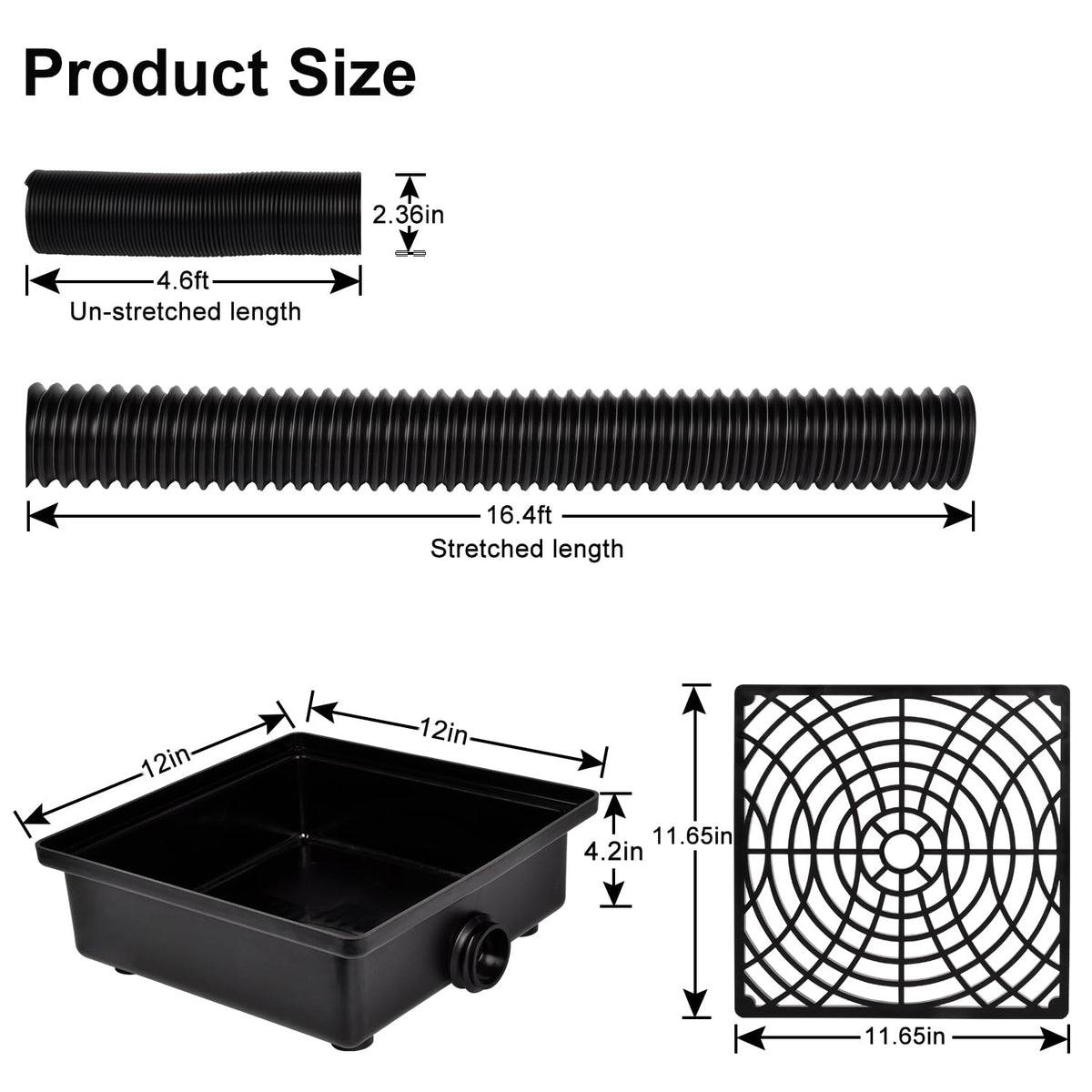 Prestantious downspout-extender pipe extendable, flexible length for versatile installations