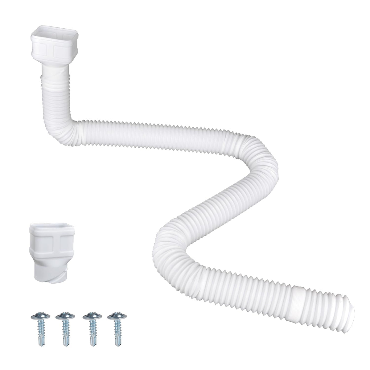 Prestantious downspout extension fully stretched to 16.5 ft directing water away from foundations
