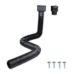 Prestantious downspout extension in black with 7ft reach for versatile rain drainage