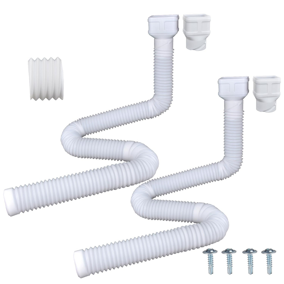 Prestantious 7ft downspout extension in white for flexible rainwater routing
