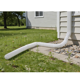 Prestantious flexible downspout pipe bent to fit landscaping layouts