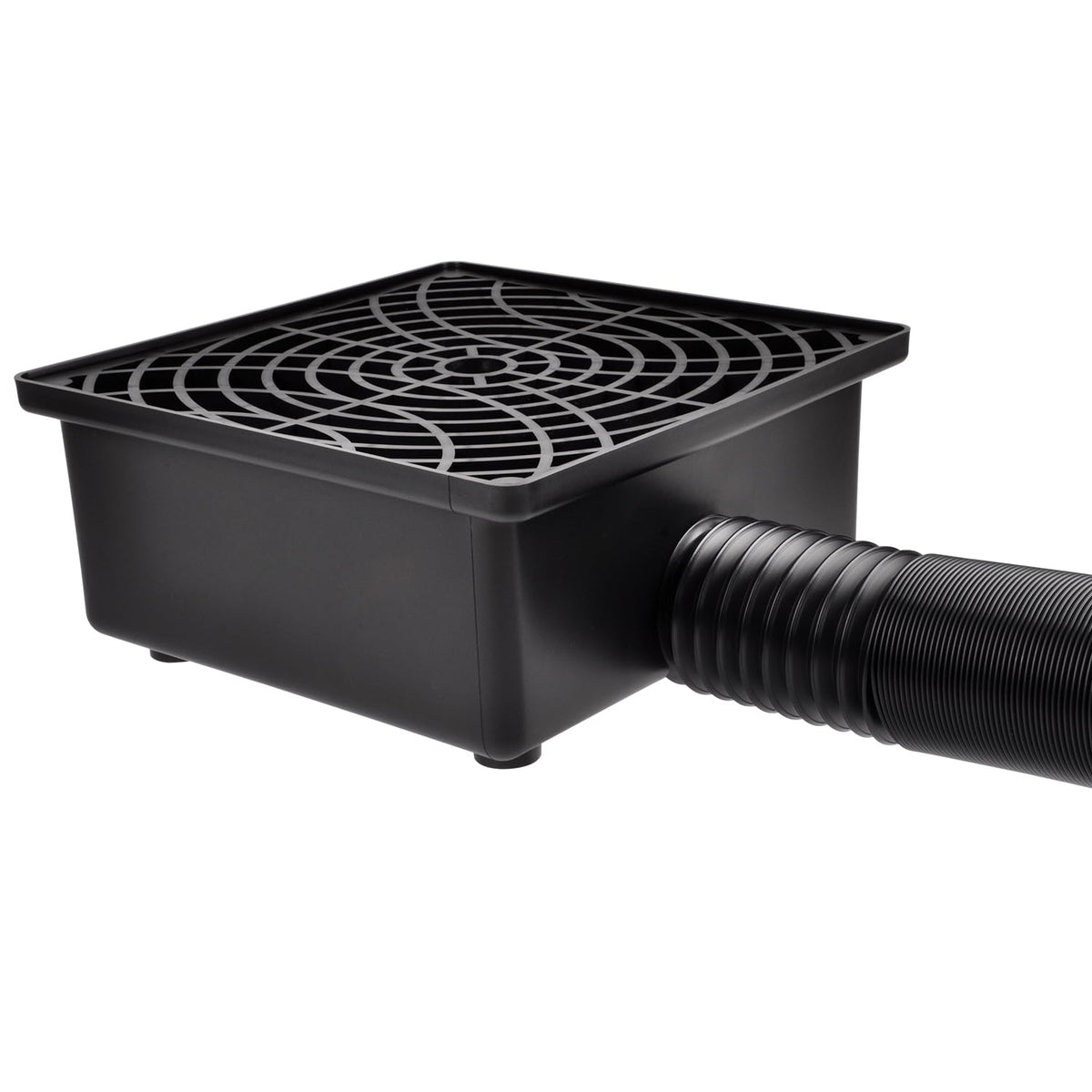 Prestantious catch basin assembled kit redirects rainwater away from patios