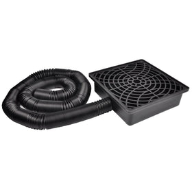 Prestantious low-profile catch basin kit for underground drainage, reducing surface disruption