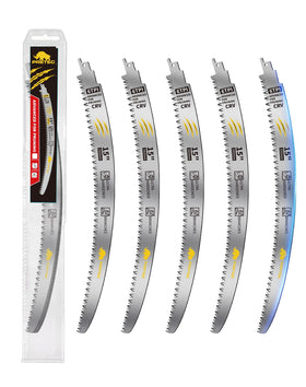 PRETEC 15-inch Japanese teeth blade with arc edge for smoother, snag-free cuts.