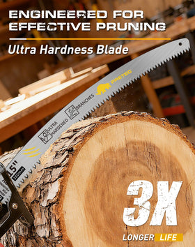 PRETEC wood pruning blade handles wet wood and green timber efficiently.