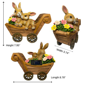 PRETMANNS bunny figurine outdoor decor complements other garden statues.