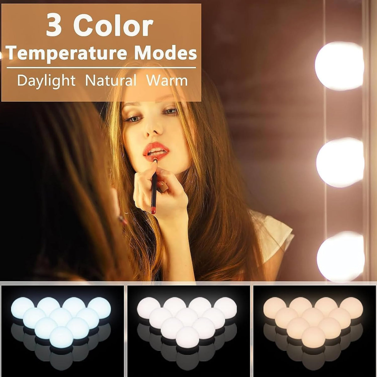 Prettmess 14-dimmable bulbs allow brightness customization for day-to-night looks.