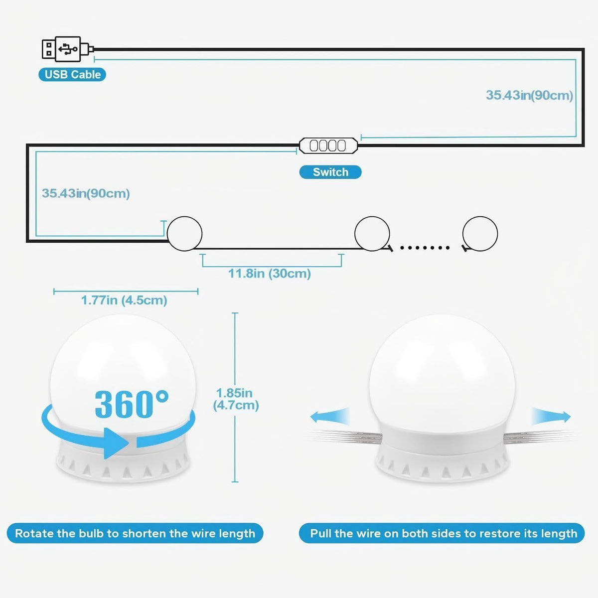 Prettmess adjustable color temperature helps match lighting to any environment.