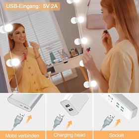 Prettmess stick-on attachment offers easy, secure mounting on mirror surfaces.