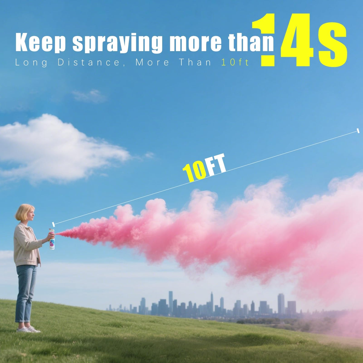 Previvo pink smoke cloud produced by biodegradable powder for photos