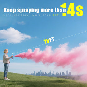 Previvo pink smoke cloud produced by biodegradable powder for photos