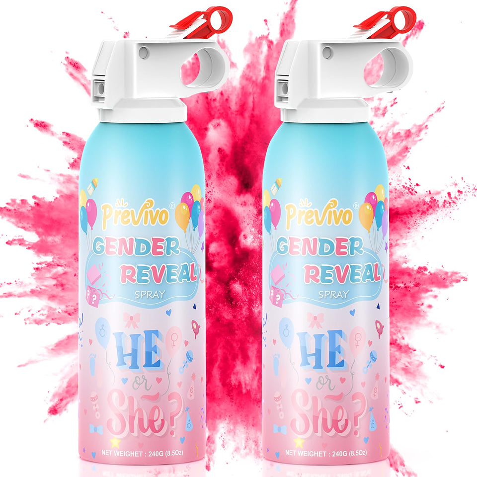 Previvo Reveal Fire Extinguisher pink smoke burst to highlight a dramatic gender reveal
