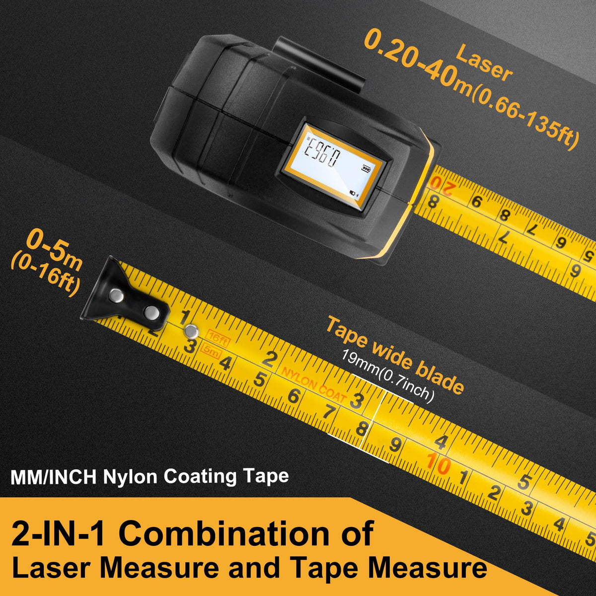 PREXISO 16ft manual tape aids close-range accuracy during furniture setup.