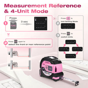 Prexiso 2-in-1 laser tape measure magnetic hook showing quick attachment.
