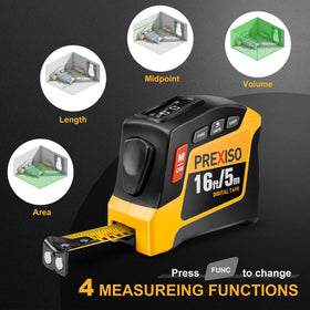 PREXISO memory stores up to 50 measurements for easy reference.