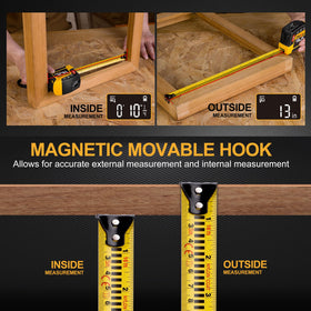 PREXISO unit switch provides feet, inches, meters, and more for versatile use.