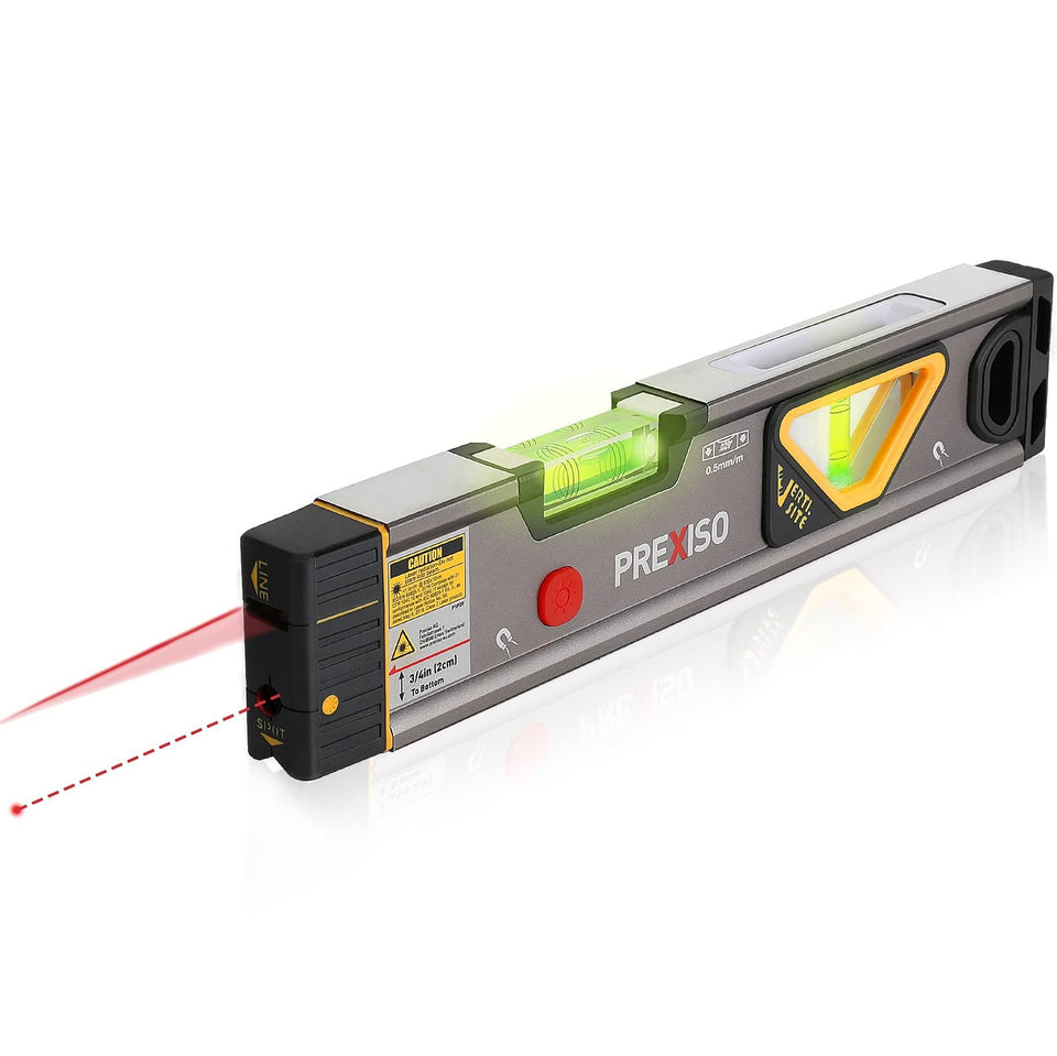 Prexiso 2-in-1 laser level with compact design for easy setup and handheld use.