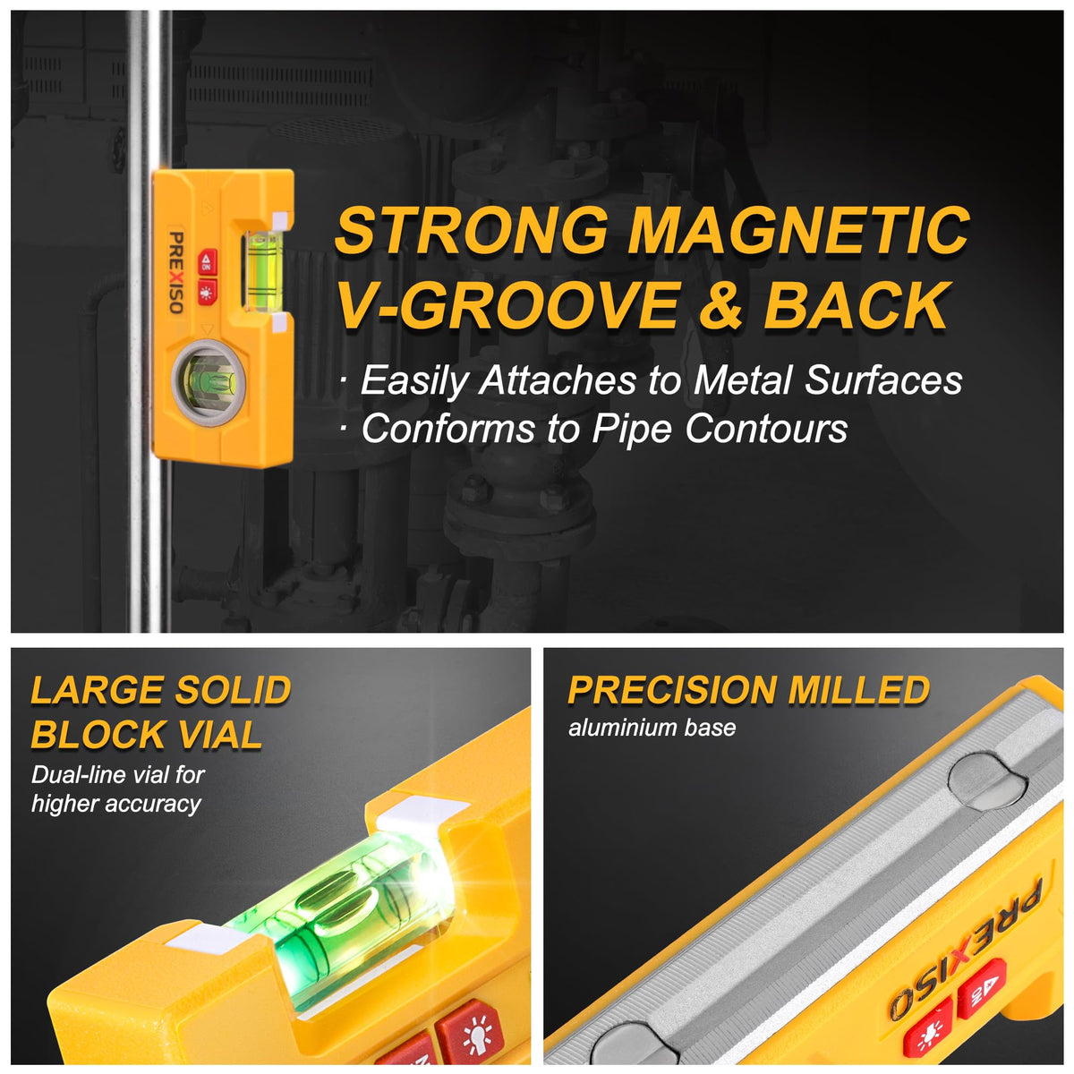 Prexiso 30ft horizontal laser line across a wall showing quick leveling capability.