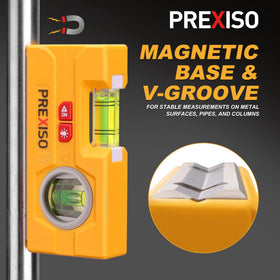 Prexiso tool being used to hang pictures with accurate guides.
