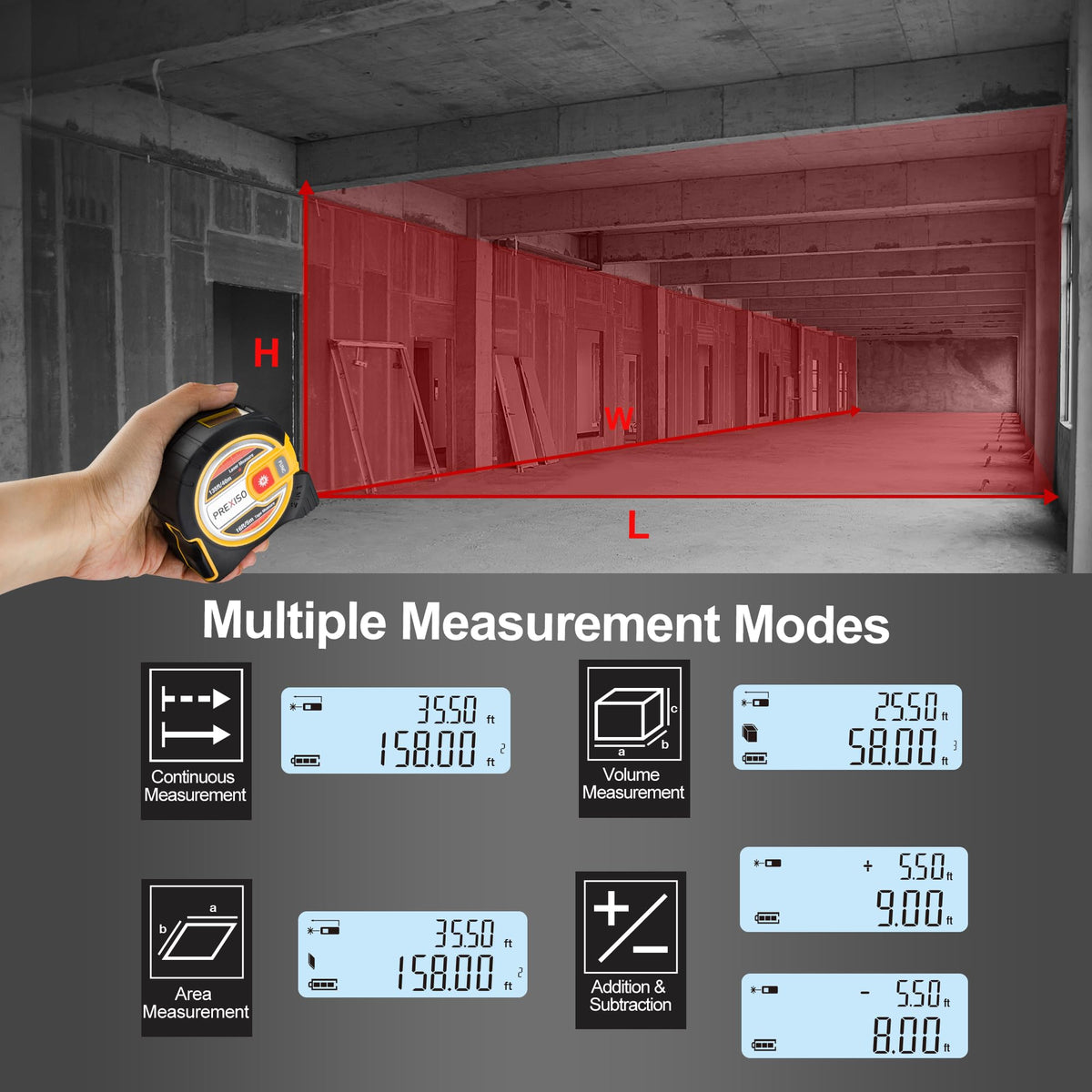 PREXISO auto-lock function speeds up measurements with a steady hold.