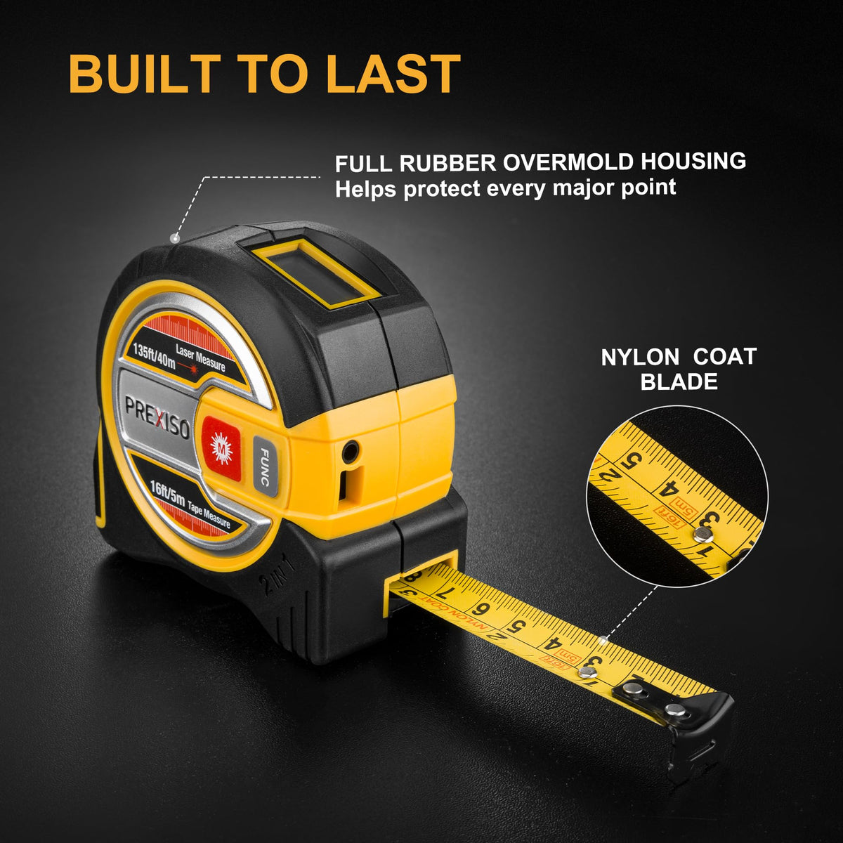 PREXISO durable ABS body resists wear during tough site work.