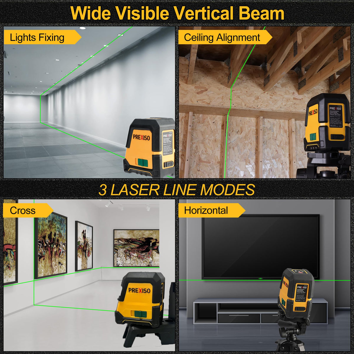 Prexiso green beam projection for clear visibility