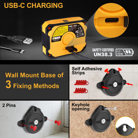 Prexiso magnetic base angle tool securing to metal surfaces for hands-free measuring.